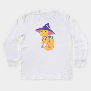 Witchy Cat Kids Long Sleeve T-Shirt
